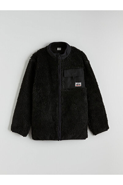 LC Waikiki Antrasit Erkek Çocuk Dik Yaka Fermuarlı Polar Hırka