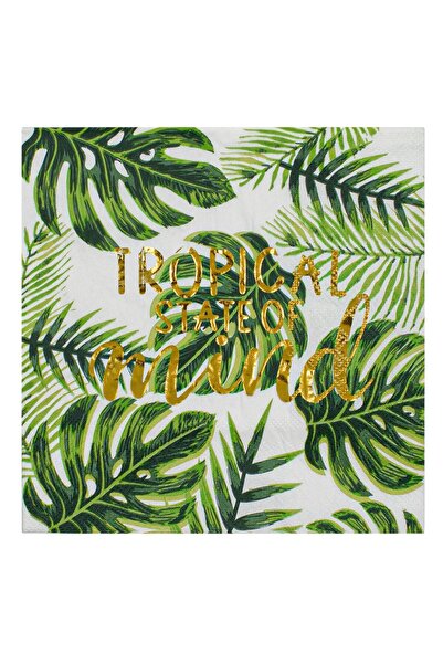 OEM Servetele de Masa cu 2 Straturi Verzi Frunze Tropicale din Folie 33x33cm ...