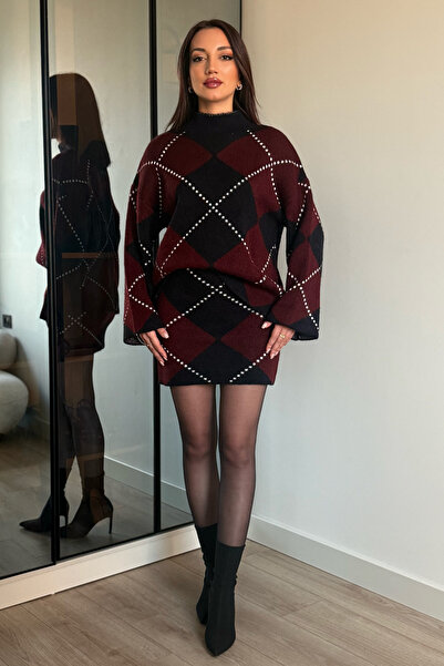 PATEVA Ekoseli Triko Etekli Takım