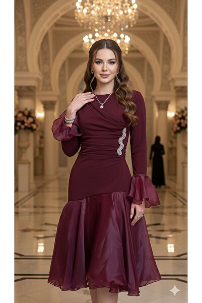 NARCISSUS FASHION Soft dress with flared sleeves