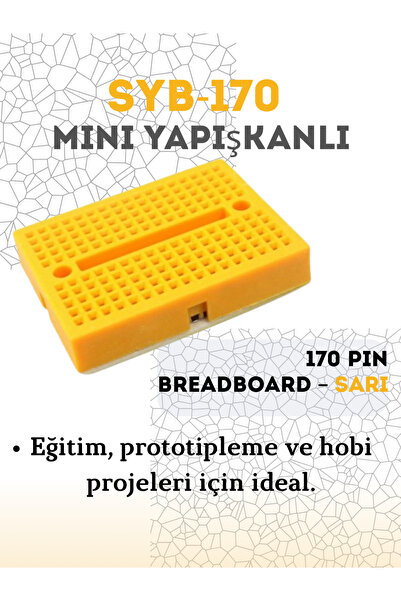 Arduino SYB-170 Mini Yapışkanlı 170 Pin Breadboard – Sarı