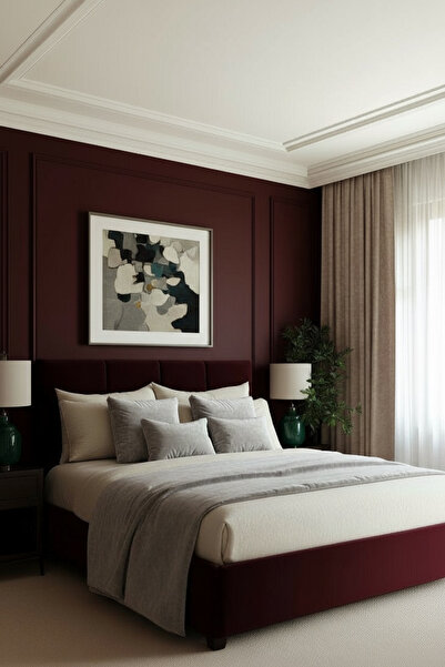 JACA 3'lü Kadife Kumaş Dekoratif Yatak Runner & 2li İç Dolgulu Kare Yastık Kı...