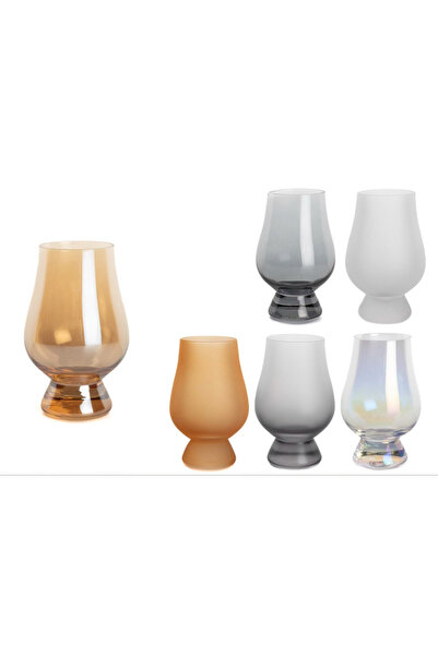 esdekor Lüster Mat Mix 6-Piece Footed Glass Cup 170ml Kitchen Group