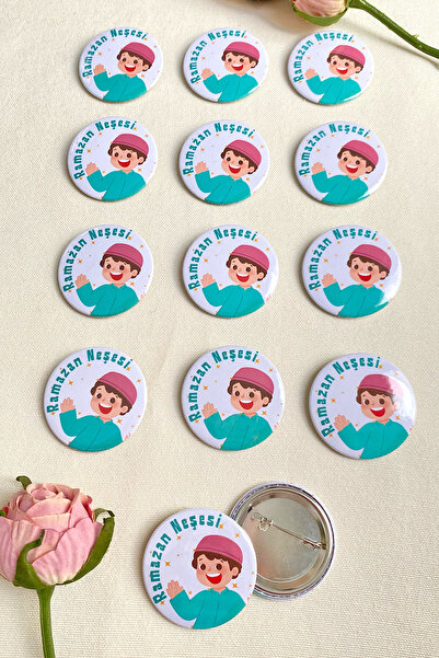 uhtico Erkek Çocuk Rozet, 5 Adet Ramazan Neşesi, Oruç Teravih Umre Dini İslam...