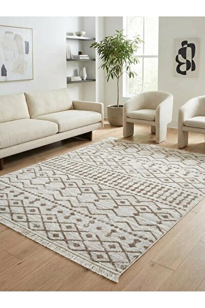 Homz İskandinav Kahve Bohem Pamuk Kilim Çift Taraflı | Doğal Dokuma • Kendind...