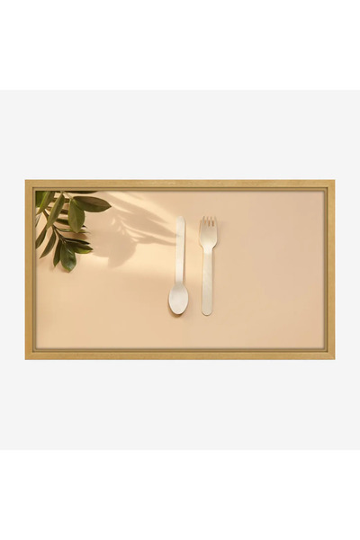 Tajridhome Kitchen Utensil Board - Spoon and Fork - Beige Background - Warm -...