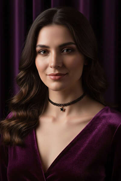 shop Yıldız Figürlü Siyah Tattoo Choker Kolye -Esnek Örgü Klasik Boyunluk-90'...