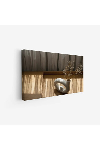 Tajridhome لوحة طبيعة هادئة - مزهرية بيضاء - إضاءة دافئة - هادئ - لوحات طبيعة...