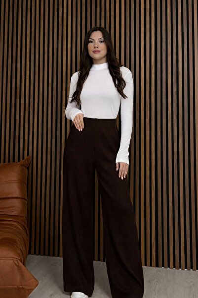 Leo Ferre Brown Women's Comfortable Fit Knitwear Pants Size 38/40