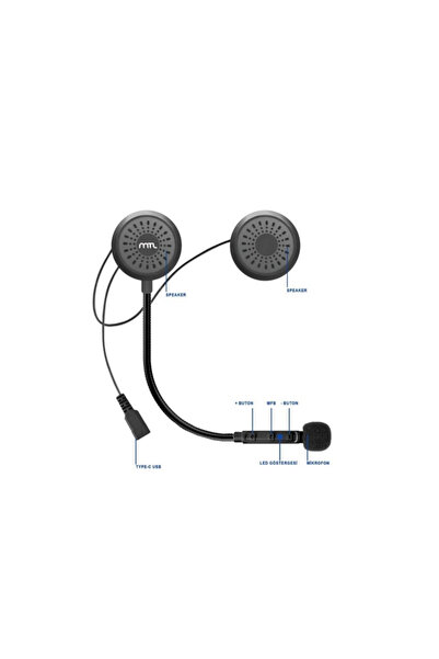 MT 962 MOTOSİKLET KASK İÇİ BLUETOOTH KULAKLIK VE MİKROFON SETİ