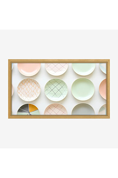 Tajridhome لوحة جدارية - أطباق ملونة - خلفية فاتحة - مبهجة - لوحات حائط - لوح...