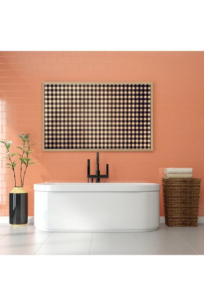 Tajridhome لوحة جدارية - نمط مربعات - ألوان دافئة - عصري - لوحات فن عصري - لوحات كانفاس