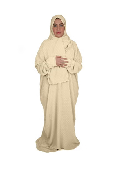 SDD ثوب صلاة محبب واسع ومريح متصل بطرحة (سحاب)