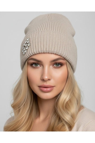 sema aksesuar Zircon Stone Beanie - Design Gift Winter Beanie Valentine's Day