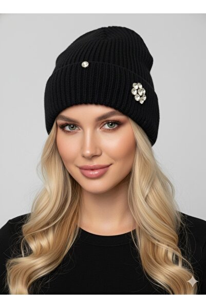 sema aksesuar Zircon Stone Beanie - Design Gift Winter Beanie Valentine's Day