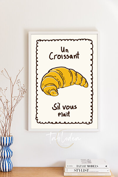tablodea Pictură în stil Pinterest cu croissant, în stil cafenea franceză, în...