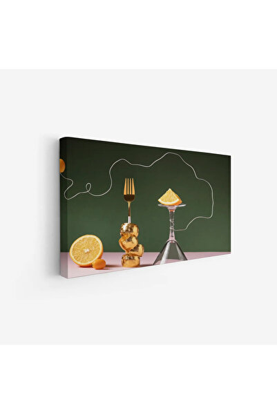 Tajridhome لوحة فواكه - شرائح ليمون - خلفية داكنة - مبهجة - لوحات فنية مودرن ...