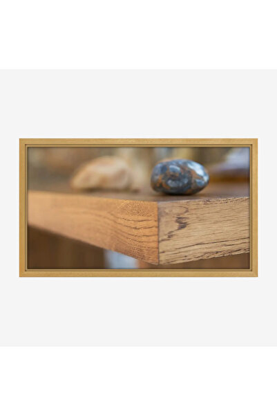 Tajridhome لوحة طبيعة هادئة - أحجار على خشب - ألوان دافئة - هادئ - لوحات طبيع...