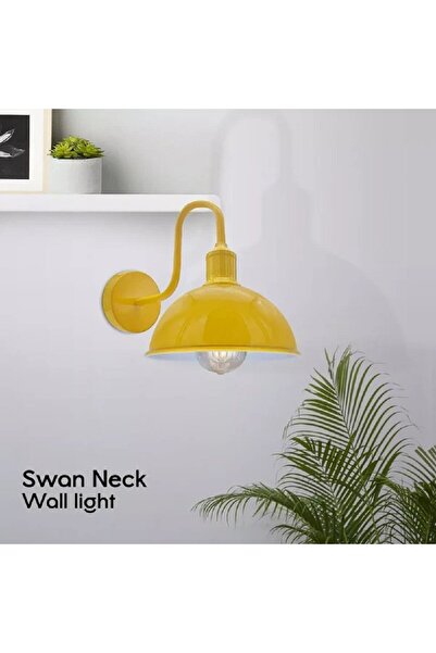 RİOLİGHT Vintage, Rustic, Retro Yellow Metal Wall Sconce for Hotel, Cafe, Roo...