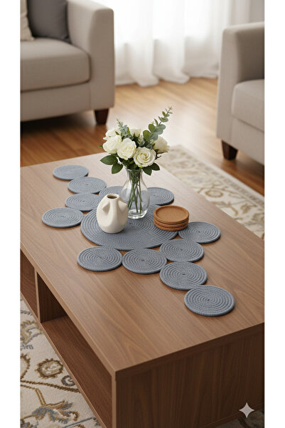 ARSLANER HOME Dekoratif Masa Örtüsü, Jüt, Hasır Runner, Amerikan Servis, Sehp...