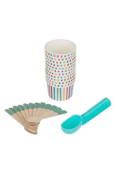 OEM Multicolor Ice Cream Serving Set - 25pcs