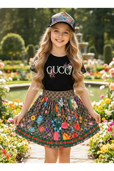 BEGONYA BEBECE KIDS 3-Piece Girls' Skirt T-Shirt Hat 5/10 Years Old