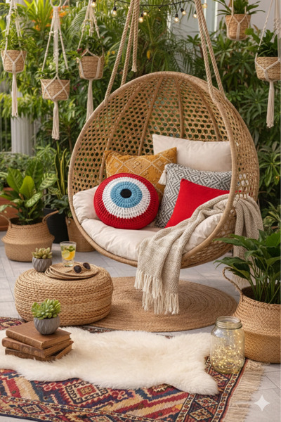 BY DİLEK ÇETİN ACCESSORY Home Textile Red Evil Eye Throw Pillow - Cushion (1 ...