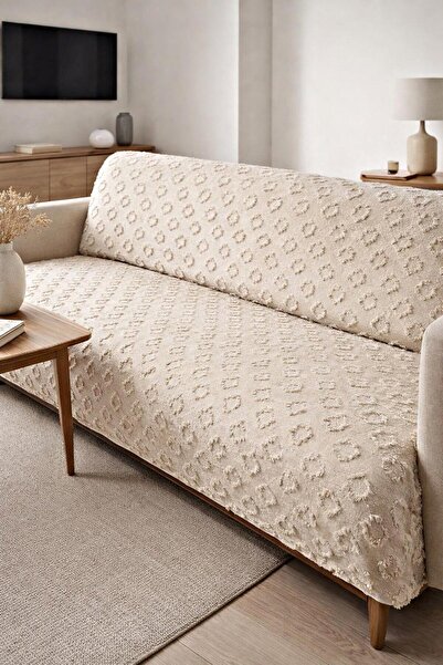 Bizdenuygunuyok 100% Cotton Sofa Cover – Protective Cover That Covers the Sea...