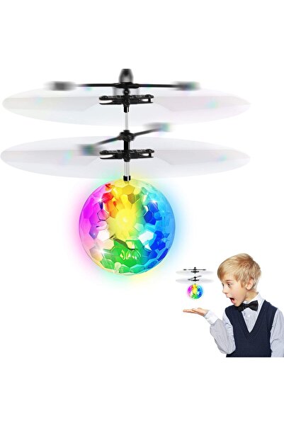 Generic كرة طائرة سحرية للأطفال بمستشعر ذكي وإضاءة LED ملونة - هليكوبتر صغيرة...
