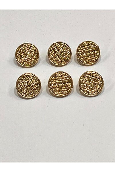 karantuhafiye Straw Model Metalized Cardigan Vest Button / Set of 6 / Gold / ...