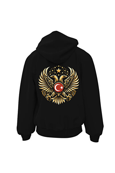 Gadali Ανδρικό - Γυναικείο Oversize Φούτερ με διπλό αετό, τουρκικό, μακρυμάνι...