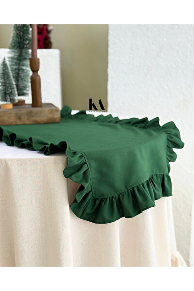 KaiAtelier Mossy Keten Fırfırlı Runner 50x150cm