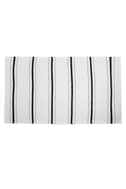 OEM Prosop de Bucatarie Alb cu Dungi Negre 35x60cm