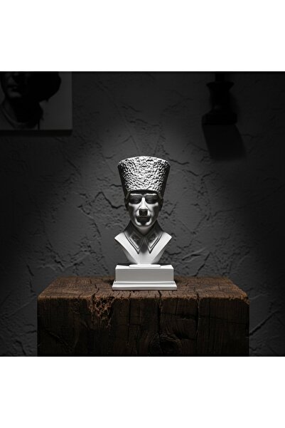 bibiblo premium Kalpaklı Atatürk Büstü - Dekoratif Tasarım Biblo Heykel (21 cm)