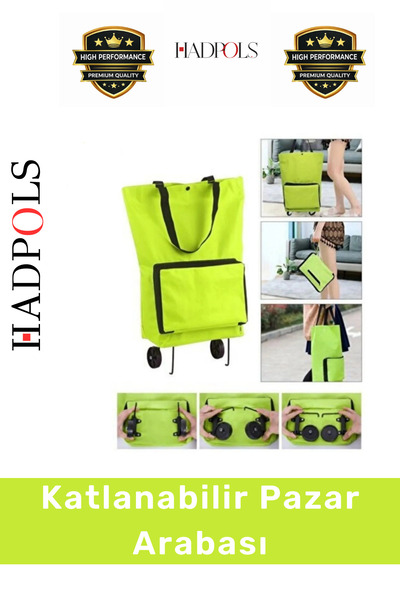 HadPols #PazarArabası Katlanabilir Pratik Market Pazar Çantası Alışveriş Daya...