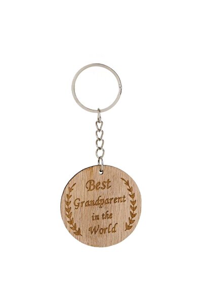 OEM Wooden Gift Keychain "Best Grandparent in the World"