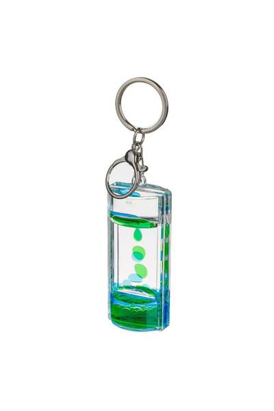 OEM Keychain with Transparent Liquid Hourglass 3.5x8cmGreen & Blue