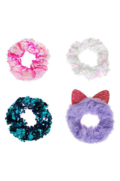 OEM Elastice Par Textile Colorate cu Paiete & Blana Lila cu Urechi pentru Cop...