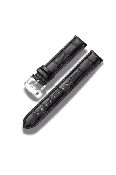 GENUINE LEATHER Curea de Ceas Piele Naturala 18 mm Culoare Neagra cu Imprimeu...