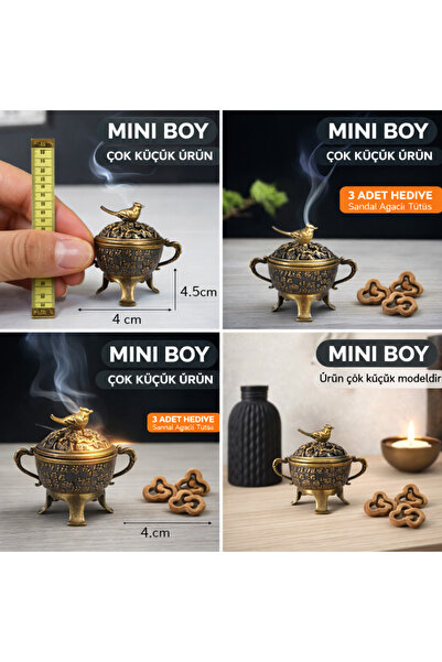 dileksepeti Minyatür Kapaklı Metal Tütsülük – Çok Küçük Boy Dekoratif Tütsü K...