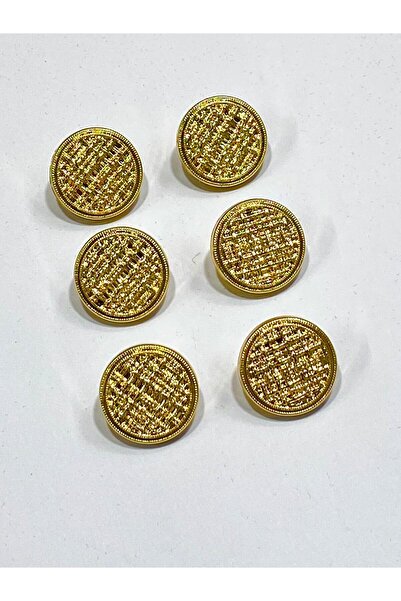 karantuhafiye Wicker Model Metalized Jacket Button / Set of 6 / Gold / M2552