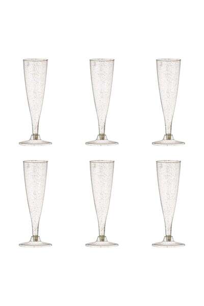 OEM Set Pahare Reutilizabile din Plastic Transparent cu Glitter Auriu pentru ...