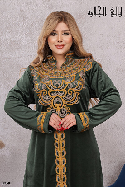 Lyaly aljlabyh ❄️ "Prestige Nights" Kaftan - Royal velvet with gold wool embr...