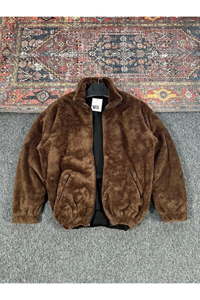tetramoda Men's Stand Collar Plush Jacket