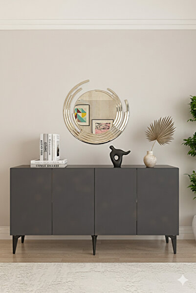 YUMEDİ DESİGN KA1525A - GÜMÜŞ KONSOL, TV SEHPASI, ÇOK AMAÇLI DOLAP ve KAHVE K...