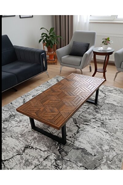 MİRRORSS 3D Geometrik Marküteri Orta Sehpa - ceviz renk Ahşap Modern Ofis ve ...