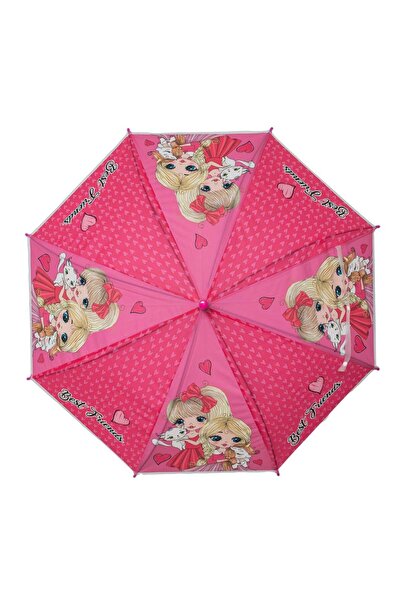 OEM Pink Automatic Stick Rain Umbrella for Kids 66cm