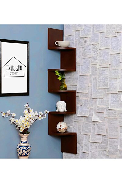 Demi Store Wooden Wall Shelves | Corner Hanging Shelf for Living Room | Zigza...