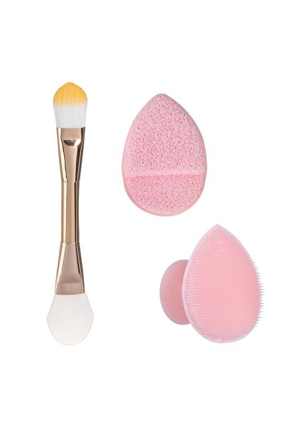 OEM Face Mask Applicator Set with Brush & Exfoliating Brush - 3 pieces