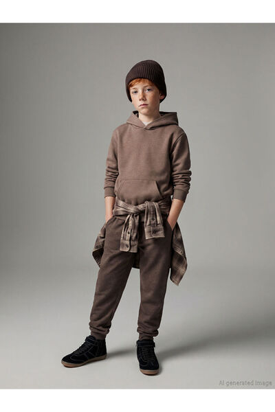 LC Waikiki Lcw Kids Brown Boy's Jogger Sweatpants with Elastic Waist